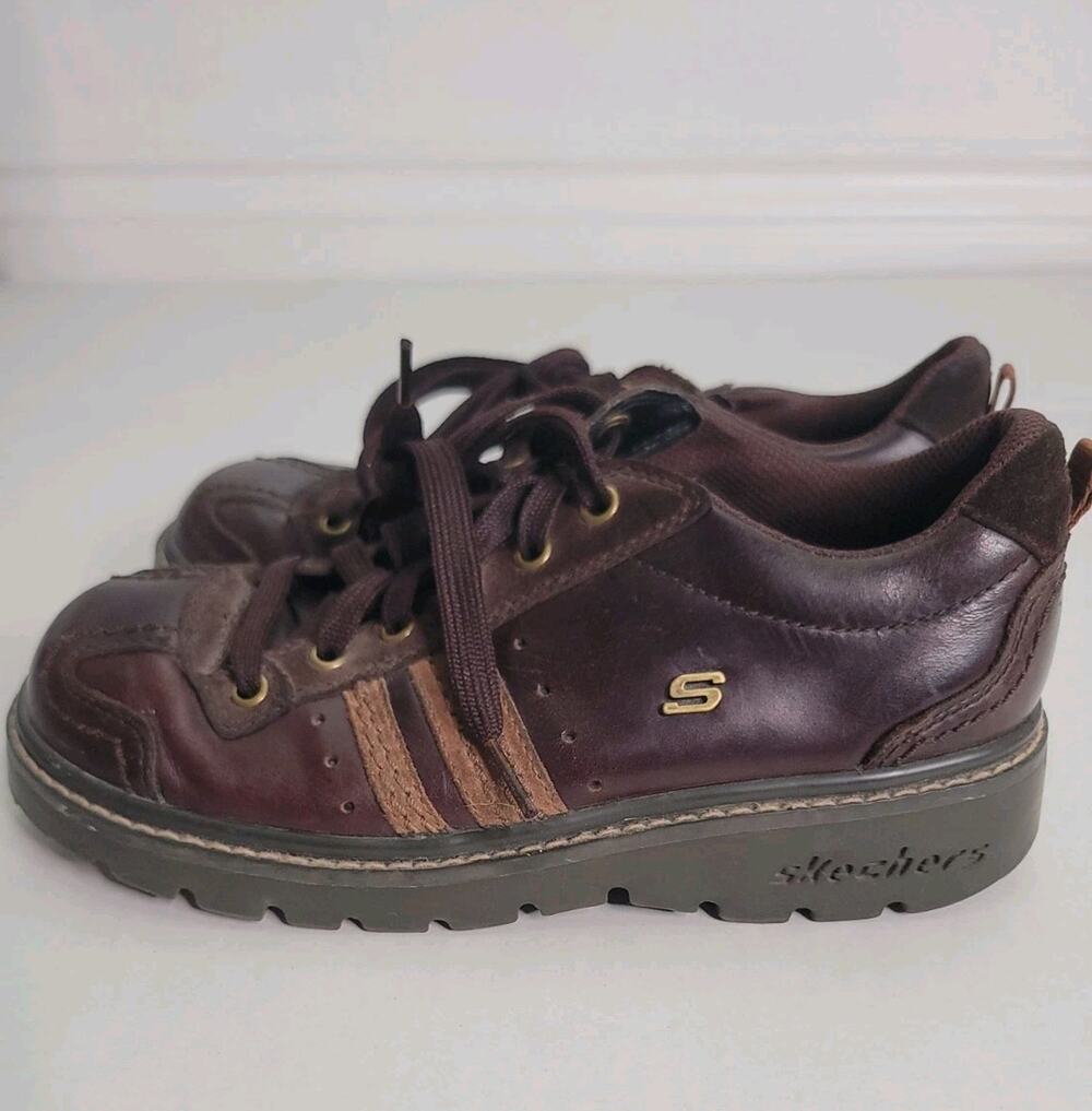Vtg Skechers Jammers Shoes Sz 8 Brown Chunky Y2K Lace Up Lug Sole Women’s